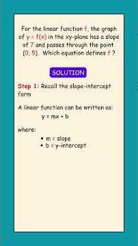 Linear function: y = mx + b 🎯 #satmath