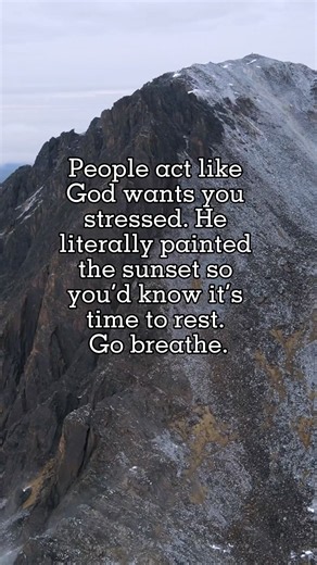 God doesn't want you stressed out… 🌅