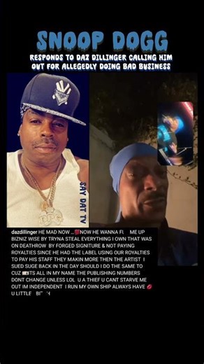 Snoop Dogg Responds To Daz Dillinger Over Death Row Dispute.