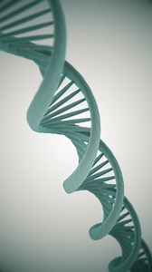 Download Vertical video - science motion background animation with rotating DNA double helix strands. This genetics concept background is full HD and a seamless loop. for free