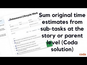 How to sum original time estimates from Jira sub-tasks for stories in Coda - Jira Server integration