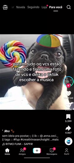 Foto no perfil TikTok com música escolhida automaticamente
