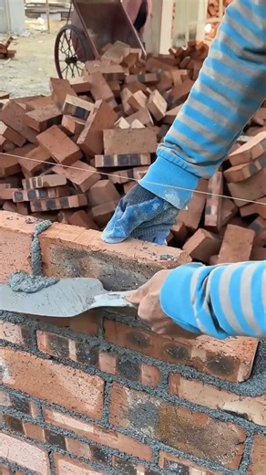 technique for installing bricks vertically with better alignment strength and faster work process