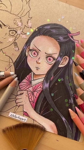 NezukoChan🥺💖 #demonslayer #kimetsinoyaiba #Nezuko #foryou #fyp #pencil #anime #animeart #artist #tiktokart #weeb #arty #draws
