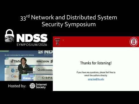NDSS 2026 - Workshop on Security and Privacy in Standardized IoT (SDIoTSec) 2026, Paper Session 3