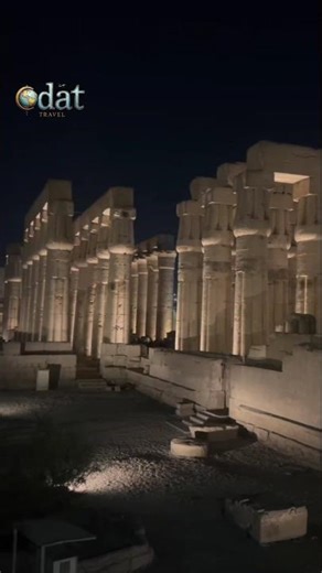 Luxor Temple in Egypt, illuminated at night. #Luxor #Temple #pillars #columns #illumination #ancient