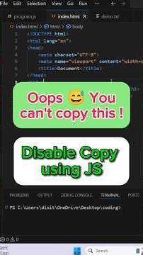 Stop Copying My Code 😭 | JavaScript Copy Trick That SHOCKS Everyone 🤯