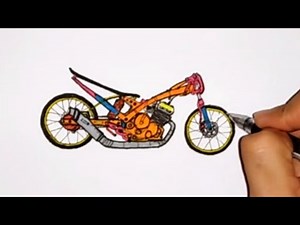 Drag Bike - How to Draw a Satria Fu Drag Bike