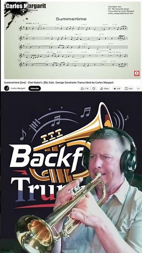 #summertime #trumpet #jazz Chet Baker Solo #highnote version