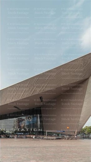 Hyperlapse of Rotterdam Central Station, the main railway hub in South Holland, Netherlands