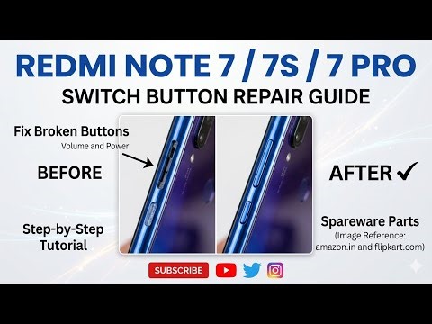Redmi note 7 switch key repair how to repair Redmi note 7 switch button #￼Redmi mobile #repairing