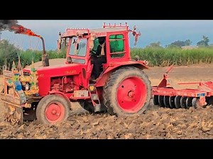 "High Power Tractor Belarus 510 Pulling Harrow 🔥"