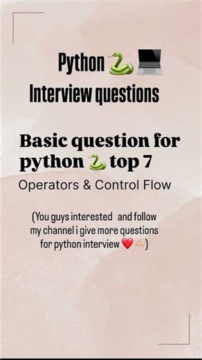 Operators & Control Flow python interview questions 🐍💻 #coding #python #fyp #viral #interview