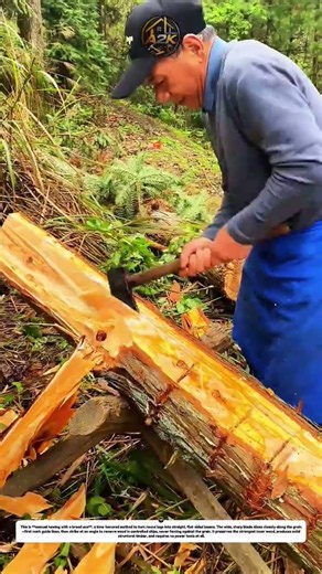 Broad Axe Hewing Logs by Hand 🪓