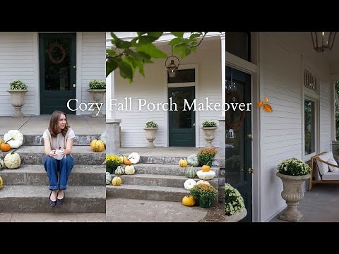 Cozy Fall Porch Makeover 🍂 Decorating with Pumpkins & Mums | Fall Front Porch Ideas 2025