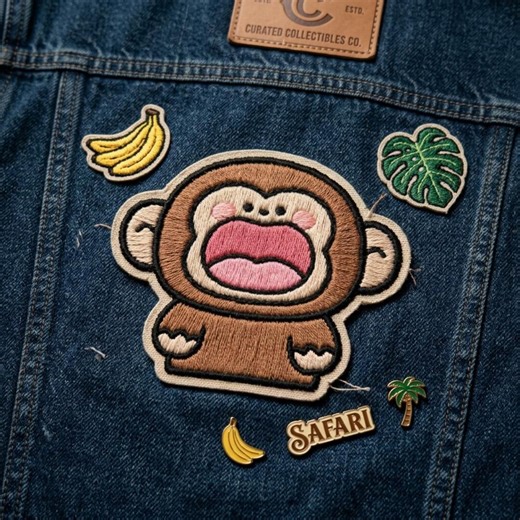 Hungry Monkey Embroidered Patch, Safari Animal Applique, Iron on Badge (sew-on Option Available) - Etsy