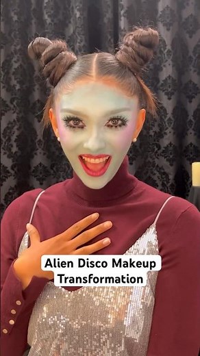 Adding a little bit of alien, a little bit of disco to our Halloween look. Tutorial on our YouTube👽