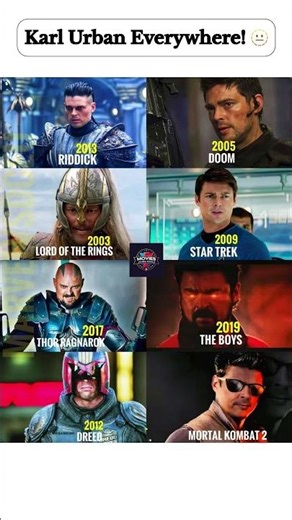 Karl Urban has been in EVERY universe 😂 #KarlUrban #MCU #StarTrek #TheBoys #Dredd #Shorts