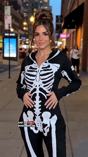 Stand out at your next spooky gathering with this effortlessly cool Tipsy Elves Skeleton Halloween Jumpsuit! 💀 #skeletoncostume #tipsyelves #halloweenonesie #sohochic #spookyseason