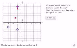 1K views · 50 reactions |  GEOGEBRA RESOURCE!  Try this NEW & FREE GeoGebra Practice resource to predict the locations of points rotated around the origin on a coordinate plane. Check it out! https://www.geogebra.org/m/stxgycpr #iteachmath #math #geometry #mathematics | GeoGebra | Facebook