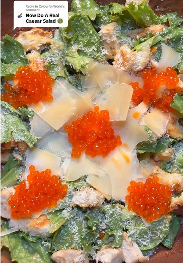Original Caesar Salad Dressing with Chicken & Red Caviar