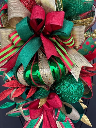 Large Traditional Christmas Swag, Christmas Wreath, Red, Green, and Gold Swag, Christmas Swag - Etsy