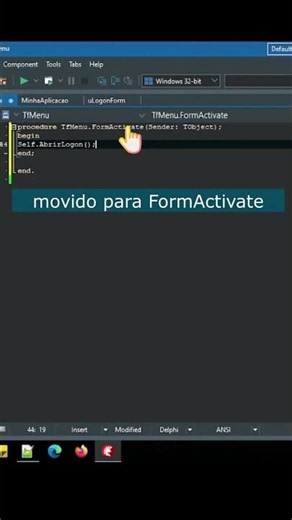 Login no onCreate ou onActivate