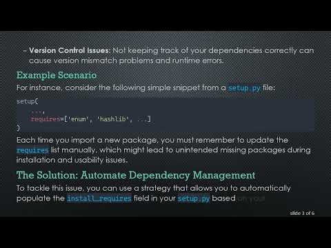 Automatically Manage Your Package Dependencies with setuptools