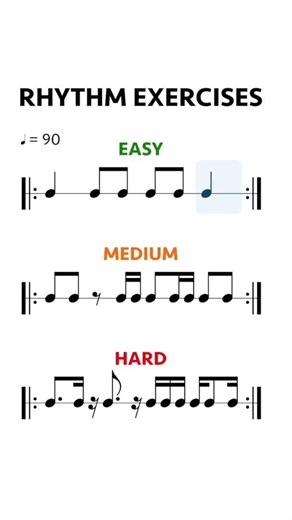 Rhythm exercises – easy to hard #sightreading #rhythm #musiclesson