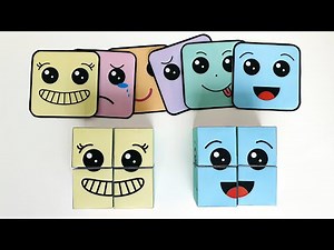 얼굴표정 큐브 맞추기 종이장난감 만들기 무료도안 DIY 큐브만들기 신기한종이접기 쉬운종이접기 피젯 장난감 종이 접기 큐브 장난감