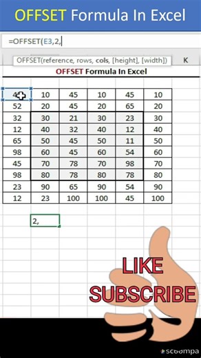 HOW TO USE OFFSET Formula in Excel #excel #microsoftexcel #exceltips #exceltutorial #shorts #msoffic