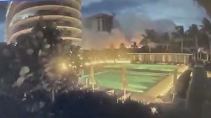 Surveillance video shows collapse of Miami building