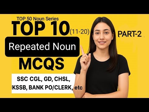 L-02 General English Grammar (Noun) most repeated mcqs for Jkssb SI, NT, Junior Assistant, FAA, SSC