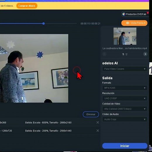 Cómo ampliar la resolución de videos con la Inteligencia Artificial de DVDFab Video Enhancer AI Pro