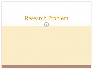 Research Problem - SlideServe