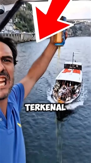 Kelakuan Random! Cowok Ini Suka Numpahin Minuman dari Atas Jembatan ☕🌉