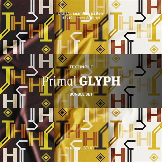 Golden Brown Geometric Seamless Pattern, Tribal Ethnic Digital Paper, 12x12 300 DPI, Commercial Use Download, Bundle Set - Etsy