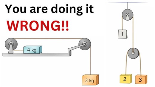 NO ONE Taught the Correct Way to Solve Pulley Problems | Nissim Fintz