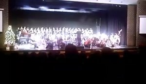 A truly amazing rendition of O Holy Night by the combined Kennedy Band, Orchestra, and Choir. Breathtaking and not done justice with a cell phone camera. | John F. Kennedy High School - Cedar Rapids, Iowa