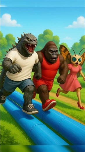 Tralala stole the water from Godzilla’s pool #godzilla #kingkong #monster #godzillavskong