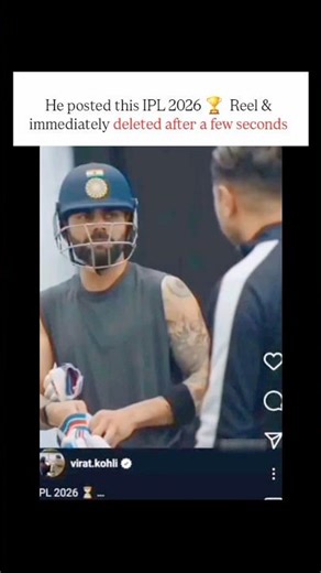 Virat Kohli IPL 2026 Deleted Reel Viral 🥹🤌❤️ #viratkohli #ipl2026 #sportstak #rcb #shorts