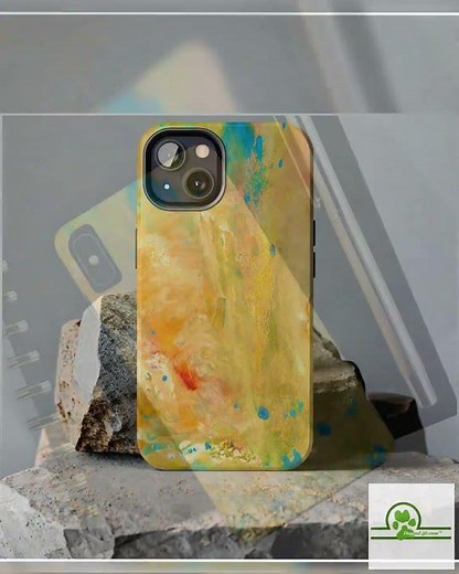 Abstract Art Phone Case: 'Let It Flow' Colorful Design