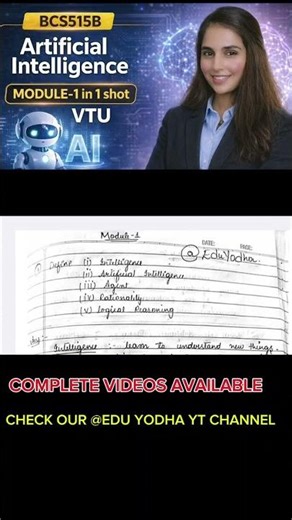 ARTIFICIAL INTELLIGENCE| BCS515B| module-1|important questions| MQP|pyq|vtu 5th sem exam| edu yodha