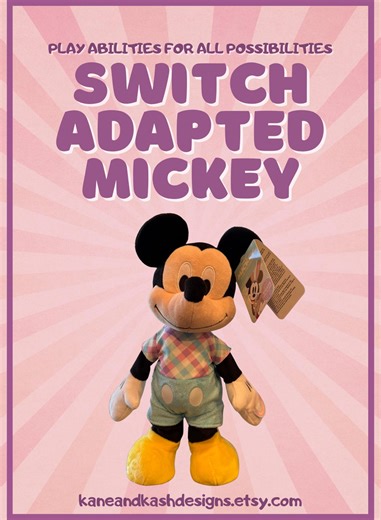 Switch Adapted Easter Mickey Toy – Adaptive Cause and Effect Toy – Press Switch Activated Moving & Musical Stitch - Etsy