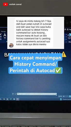 cara cepat simpan History Command / Peeintah di Auticad✅ #autocad #command #trading