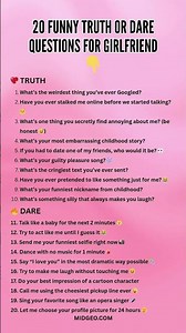 20 Funny truth or dare questions for girlfriend | 20 Questions Game
