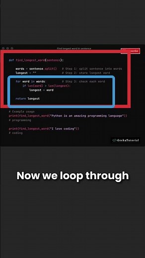 How to Find the Longest Word in Python | Quick Python Tips | #python #shorts