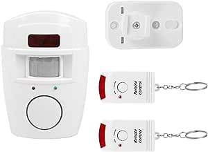 Motion Sensor Alarm,ASHATA PIR Motion Sensor Detector Security Alarm System + Remote Controls for Home Garage, Home Security Alarm Anti-Theft Infrared PIR Motion Detector Alarm