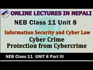 Unit 8#3 || Cybercrime & Protection from Cybercrime || Information Security and Cyber Law || NEB 11