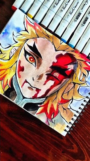 Rengoku drawing from demon slayer ✨ #shots #artist #rengoku